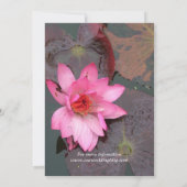 Invitation de mariage fleur de nénuphar rose (Dos)