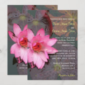 Invitation de mariage fleur de nénuphar rose (Devant / Derrière)