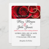 Invitation de mariage Fleur de rose rouge avec bag (Devant / Derrière)