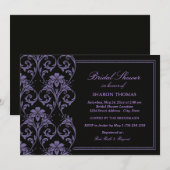 Invitation de mariage | Fleur d'Iris Pourgpre Dama (Devant / Derrière)