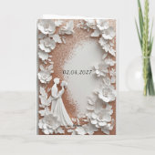 ✨ Invitation de mariage Fleur en papier Mariée et  (Dos)