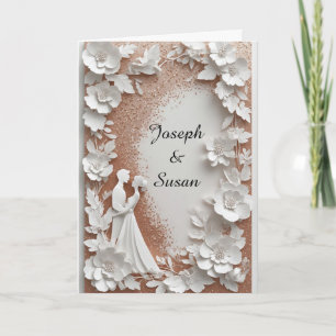 ✨ Invitation de mariage Fleur en papier Mariée et