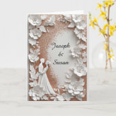 ✨ Invitation de mariage Fleur en papier Mariée et  (Fleur jaune)