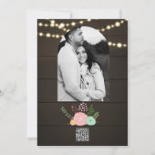 Invitation de mariage FLEURALE & BOIS FONCÉ (Dos)