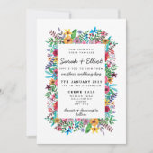 Invitation de mariage Fleurs Colorées (Devant)