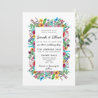 Invitation de mariage Fleurs Colorées