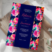 Invitation de mariage fleurs colorées élégantes