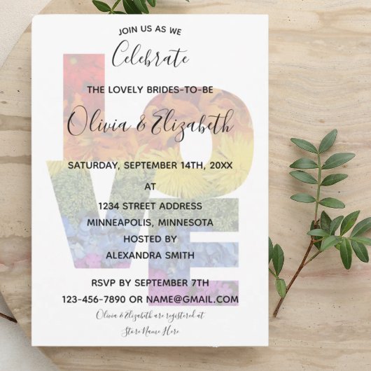 Invitation de mariage Fleurs d'AMOUR pour mariées