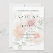 Invitation de mariage Fleurs de couleur vert sauge (Devant)