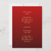 Invitation de mariage Fleurs de rose dorée Rouge b (Dos)