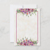 Invitation de mariage fleurs sauvages violettes bu (Devant)