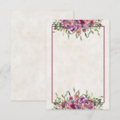 Invitation de mariage fleurs sauvages violettes bu (Devant / Derrière)