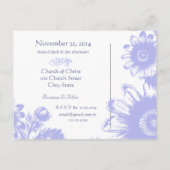 Invitation de mariage - Fleurs vintage bleu perven (Dos)