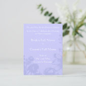Invitation de mariage - Fleurs vintage bleu perven (Debout devant)