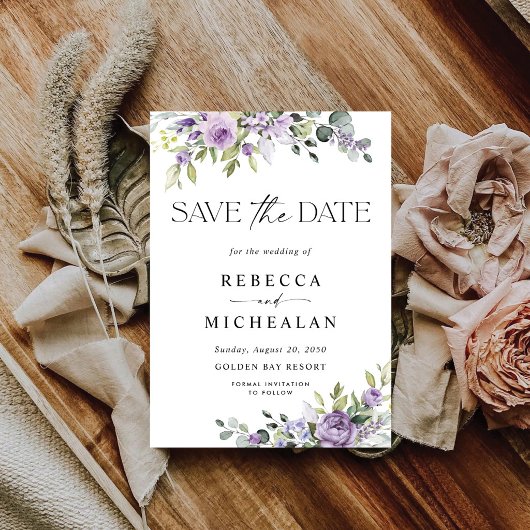 Invitation de mariage "Fleurs violettes" pour anno