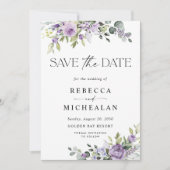 Invitation de mariage "Fleurs violettes" pour anno (Devant)