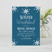 Invitation de mariage flocon de neige bleu hiver (Debout devant)