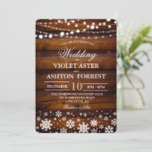 Invitation de mariage Flocon de neige d'hiver (Debout devant)