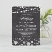 Invitation de mariage Flocon de neige d'hiver (Debout devant)