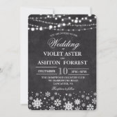 Invitation de mariage Flocon de neige d'hiver (Devant)