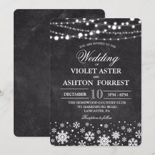 Invitation de mariage Flocon de neige d'hiver