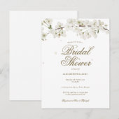 Invitation de mariage floral à fleurs blanches (Devant / Derrière)