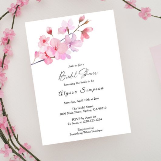 Invitation de mariage floral à la Fleur de Cerisie