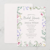 Invitation de mariage floral aquarelle (Devant / Derrière)