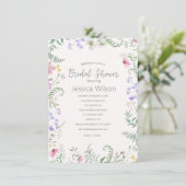 Invitation de mariage floral aquarelle (Debout devant)