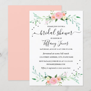 Invitation de mariage floral aquarelle moderne