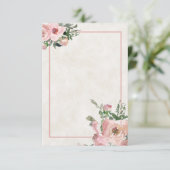 Invitation de mariage floral aquarelle rose budget (Debout devant)