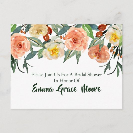 Invitation de mariage floral automnal (Devant)