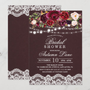 Invitation de mariage floral automne