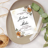 Invitation de Mariage Floral Automne Rustique