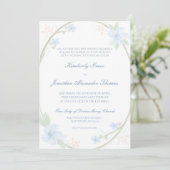 Invitation de Mariage Floral Blue (Debout devant)