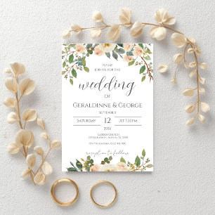 Invitation de mariage floral bohème