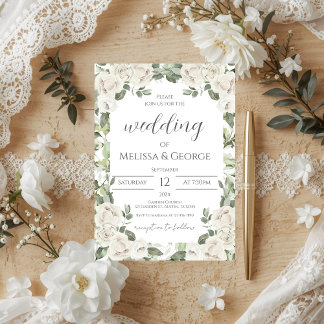 Invitation de mariage floral bohème