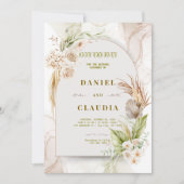Invitation de mariage floral bohème (Devant)