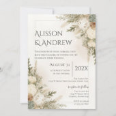 Invitation de mariage floral bohème (Devant)