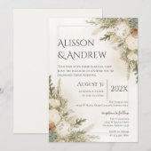 Invitation de mariage floral bohème (Devant / Derrière)