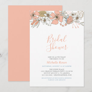 Invitation de mariage floral Bohème Chic de printe