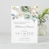 Invitation de mariage floral Boho (Debout devant)