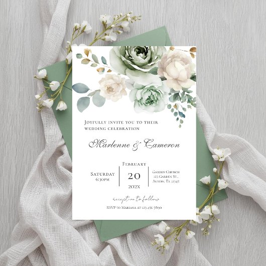 Invitation de mariage floral Boho