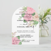 Invitation de mariage floral Boho, modifiable sur (Debout devant)