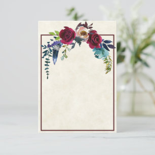 Invitation de mariage floral boho rouge budget vie