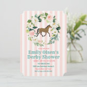 Invitation de mariage floral cheval Derby (Debout devant)