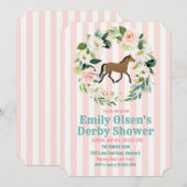Invitation de mariage floral cheval Derby (Devant / Derrière)