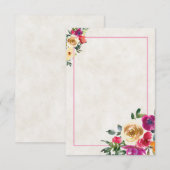 Invitation de mariage floral citron et magenta bud (Devant / Derrière)