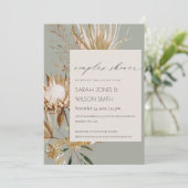 Invitation de mariage floral de palmier sec Boho P (Debout devant)