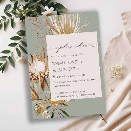 Invitation de mariage floral de palmier sec Boho P